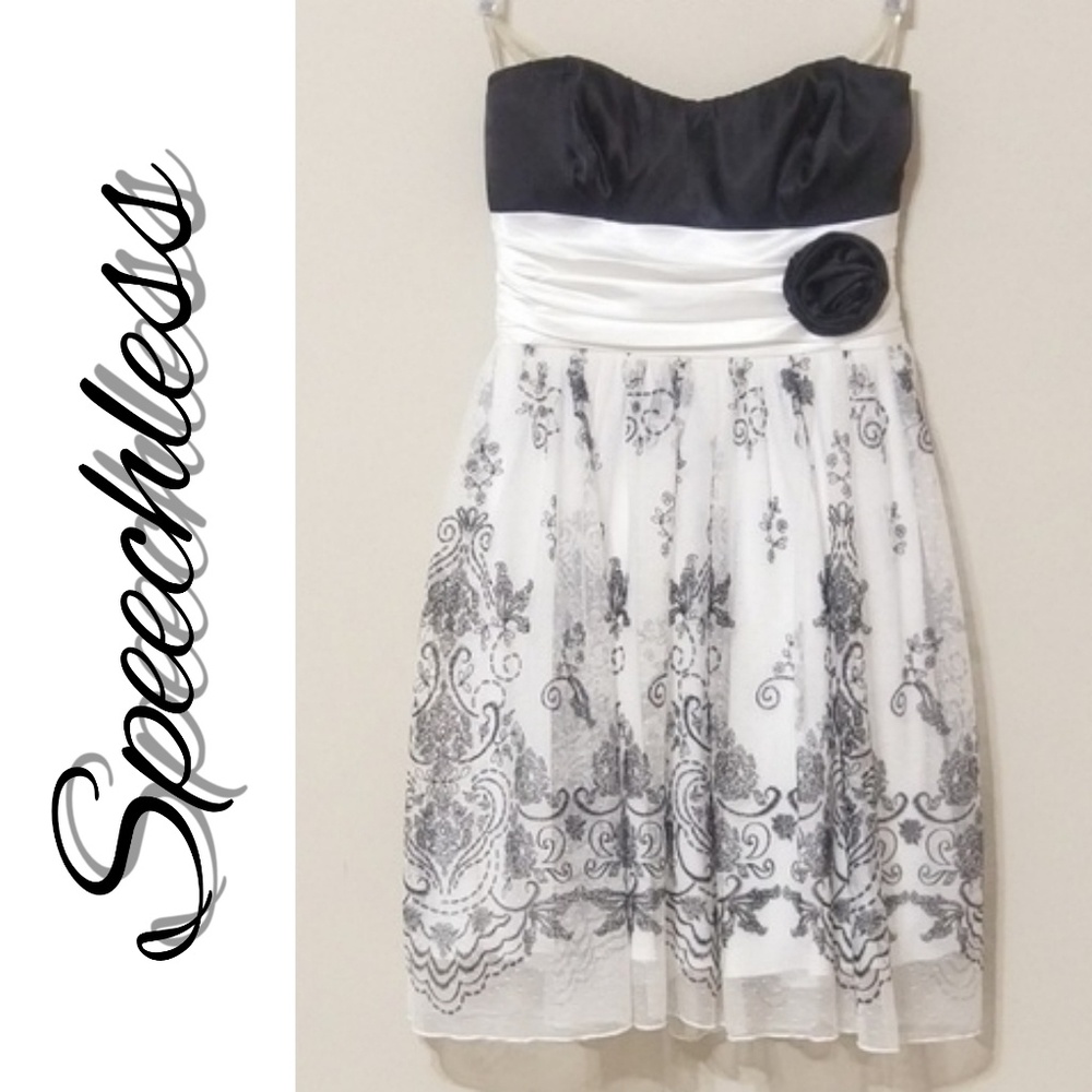 Strapless Floral Lace Cocktail Dress EUC